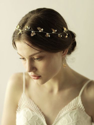 Wedding Headpiece Headband Earrings Sets Metal Hair Accessories For Bride - milanoo.com - Modalova