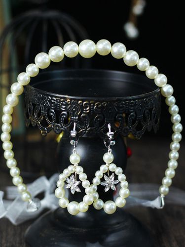 Headpieces Wedding Headwear Pearl Bridal Hair And Earrings Accessories Set - milanoo.com - Modalova