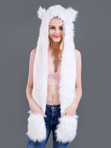 Fur Hat For Women Polyester Hat Scarf Costume Accessories - milanoo.com - Modalova
