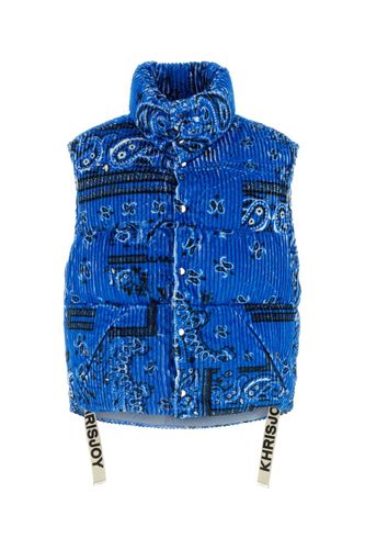 Printed Corduroy Oversize Sleeveless Down Jacket Piumini - Men - Khrisjoy - Modalova