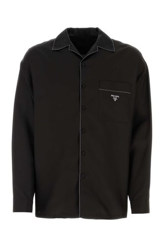 Black Silk Shirt Exterior: Camicie - Men - Prada - Modalova