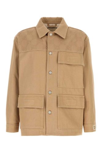 Camel Cotton Jacket Giubbini - Men - Gucci - Modalova
