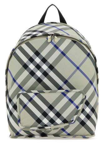 Printed Nylon Shield Backpack Lichen Zaini - Men - Burberry - Modalova