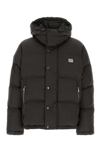 Slate Nylon Blend Down Jacket Piumini - Men - Dolce & Gabbana - Modalova