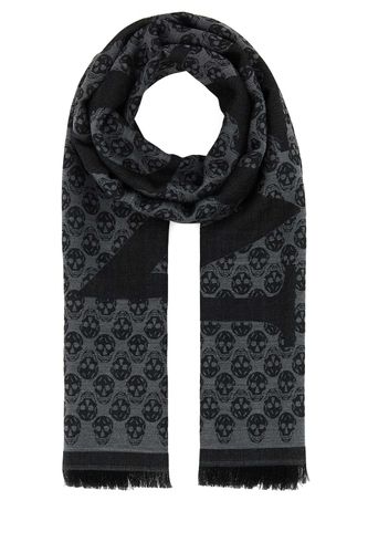Embroidered Wool Foulard Sc Multi Logo Sciarpe E - Men - Alexander McQueen - Modalova