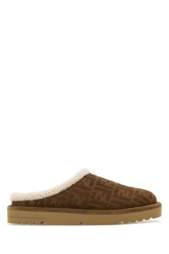 Fendi Brown Suede Slippers - Men - Fendi - Modalova