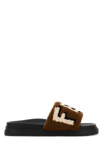 Multicolor Shearling Slippers - Men - Fendi - Modalova