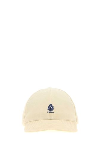 Cream Cotton Baseball Cap Cappelli - Men - Prada - Modalova