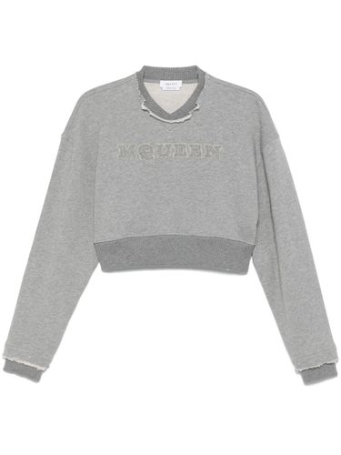 Logo Cotton Cropped Sweatshirt - Alexander McQueen - Modalova