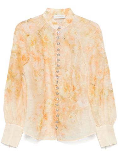 Crush Printed Linen Shirt - Zimmermann - Modalova