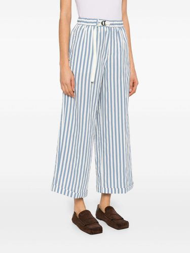 Striped Wide-leg Trousers - WHITE SAND - Modalova