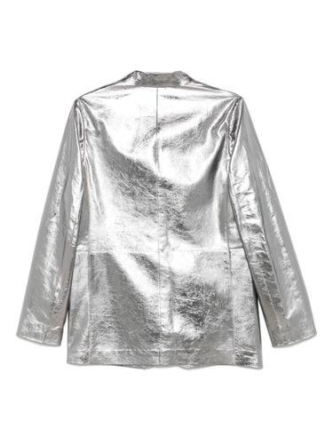 Leather Single-breasted Blazer Jacket - Alysi - Modalova