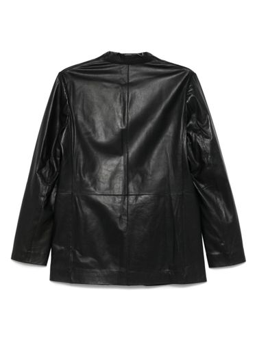Leather Single-breasted Blazer Jacket - Alysi - Modalova