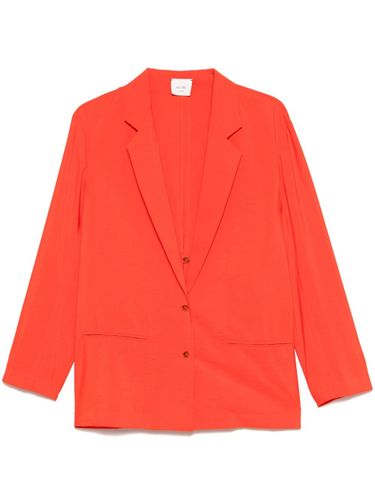 Silk Blend Single-Breasted Blazer Jacket - Alysi - Modalova