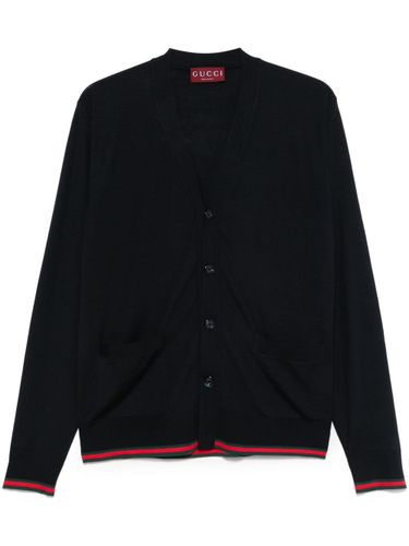 Gucci Web Detail Wool Cardigan - Gucci - Modalova