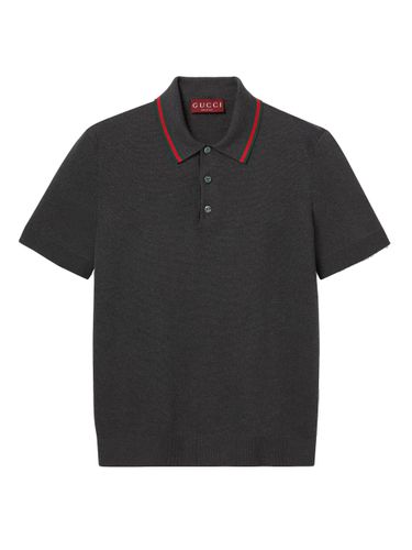 Gucci Silk Cotton Polo With Web - Gucci - Modalova