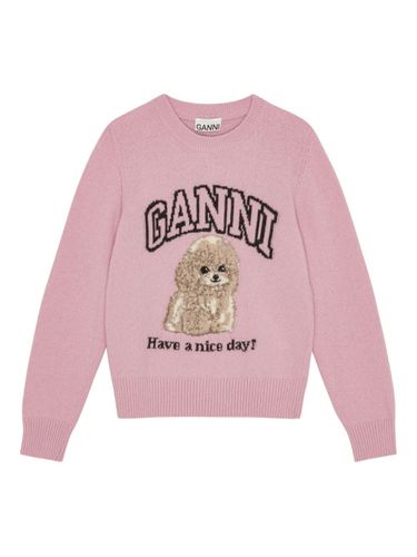GANNI Poodle Wool Crewneck Sweater - GANNI - Modalova