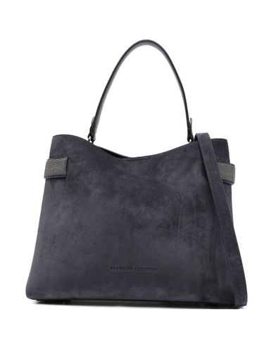 Suede Leather Handbag - Brunello Cucinelli - Modalova