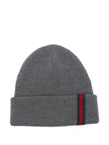 Gucci Web Detail Wool Beanie - Gucci - Modalova