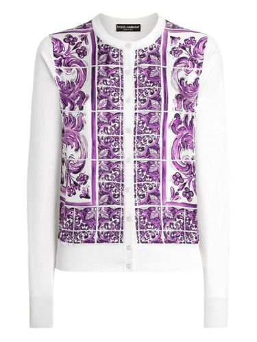 Maiolica Print Silk Cardigan - Dolce & Gabbana - Modalova