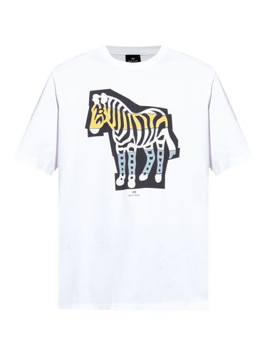 Zebra Print Cotton T-Shirt - PS PAUL SMITH - Modalova