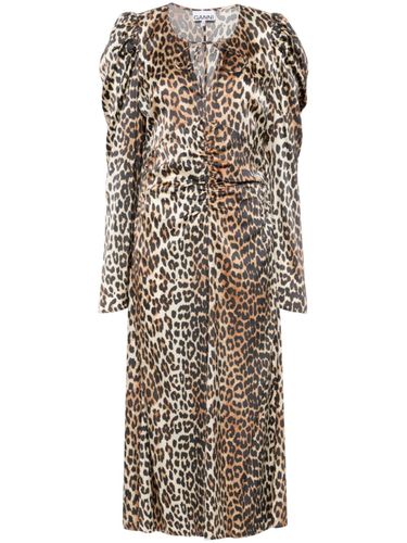 GANNI Leopard Print Midi Dress - GANNI - Modalova