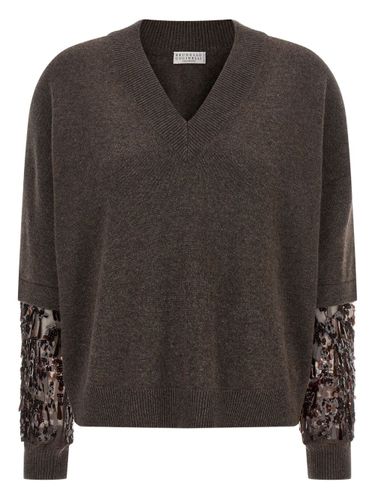Cashmere V-Necked Sweater - Brunello Cucinelli - Modalova