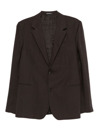 Linen Single-Breasted Jacket - Emporio Armani - Modalova