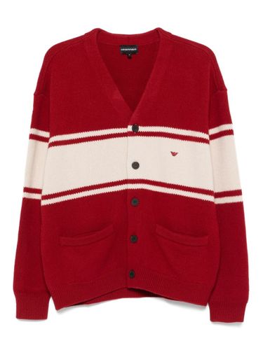 Wool V-Necked Cardigan - Emporio Armani - Modalova