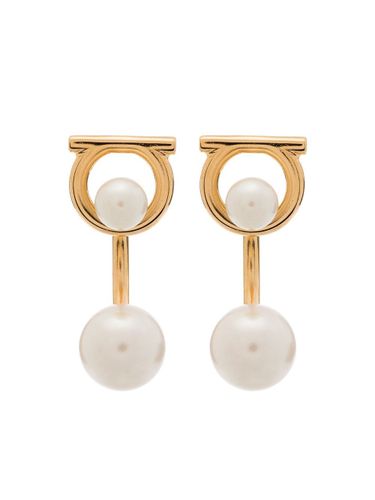 Gancini Earrings With Pearls - Ferragamo - Modalova
