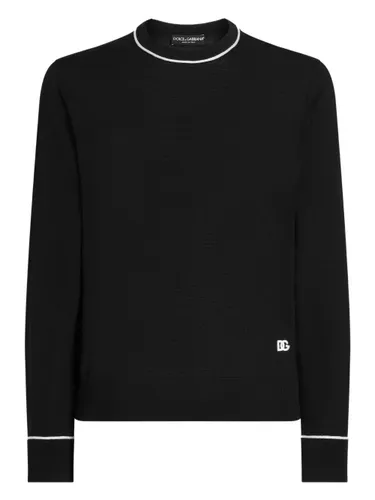 Wool Sweater With Logo - Dolce & Gabbana - Modalova