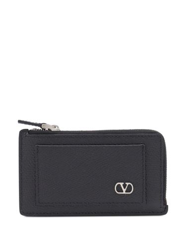Leather Coin Purse With Logo - Valentino Garavani - Modalova