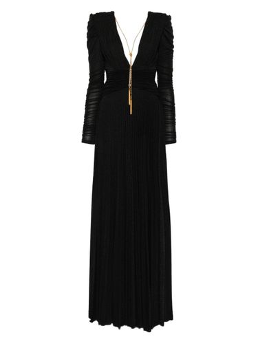 V-Necked Long Dress - Elisabetta Franchi - Modalova