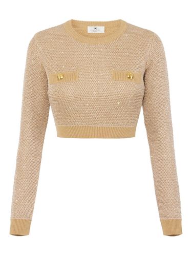 Wool Crewneck Sweater - Elisabetta Franchi - Modalova