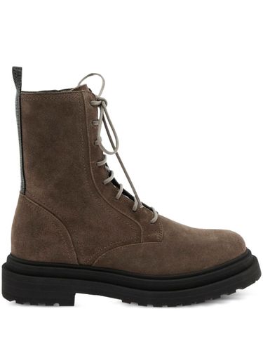 Suede Combat Boot - Brunello Cucinelli - Modalova