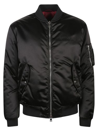 Bomber Jacket In Nylon Canvas Fabric - Gucci - Modalova
