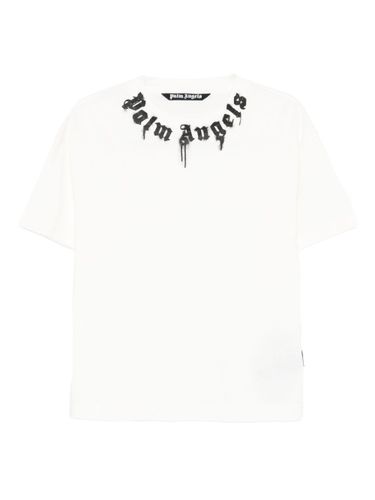 Palm Angels Logo Cotton T-Shirt - Palm Angels - Modalova