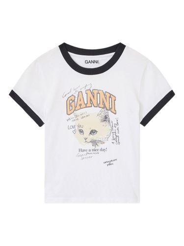 GANNI Kitty Organic Cotton T-Shirt - GANNI - Modalova