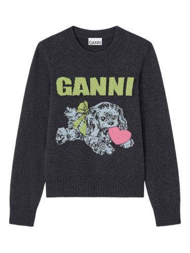 GANNI Puppy Love Crewneck Sweater - GANNI - Modalova