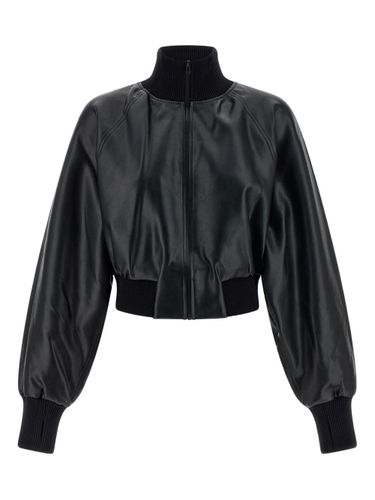Faux Leather Bomber Jacket - Norma Kamali - Modalova