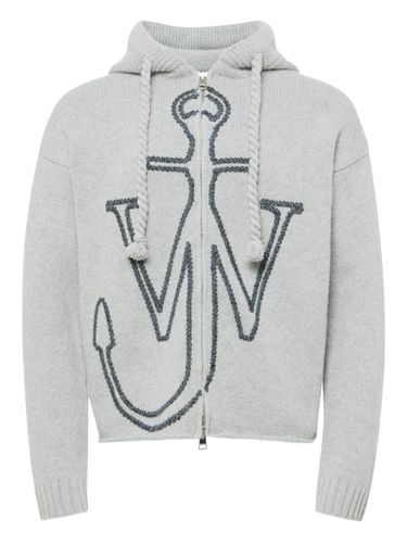Zipped Embroidery Hoodie - JW ANDERSON - Modalova
