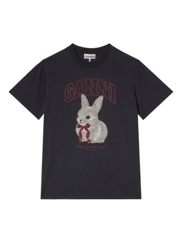 GANNI Rabbit Organic Cotton T-Shirt - GANNI - Modalova