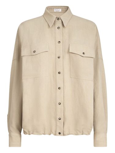 Linen Blend Shirt - Brunello Cucinelli - Modalova