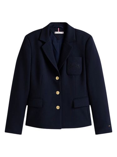 Slim Fit Blazer With Embroidered Th Crest - Tommy Hilfiger - Modalova