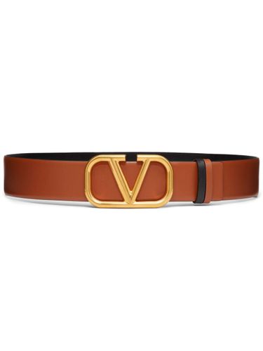 Leather Reversible Vlogo Belt - Valentino Garavani - Modalova