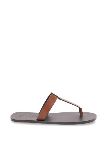 Cassandra Leather Thong Sandals - Saint Laurent - Modalova