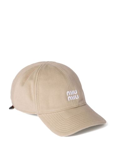 Miu Miu Logo Cotton Baseball Cap - Miu Miu - Modalova