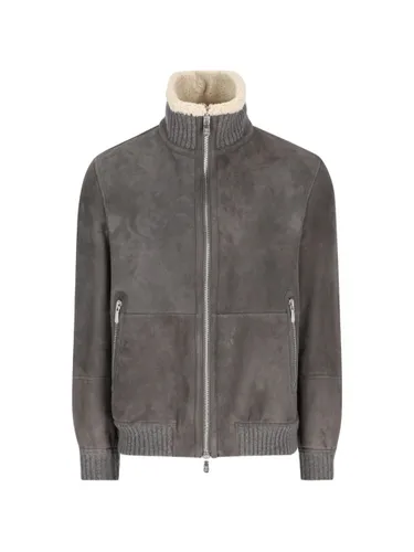 Shearling Leather Jacket - Brunello Cucinelli - Modalova