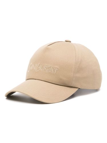 Logo Cotton Baseball Cap - Saint Laurent - Modalova