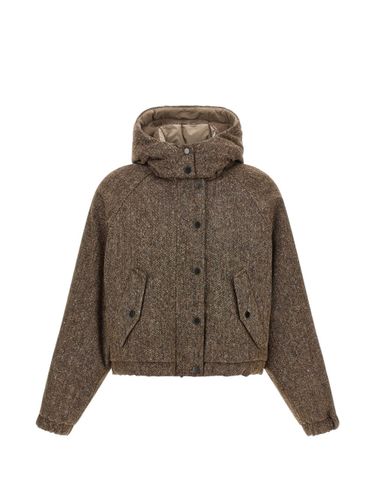Nylon And Wool Down Jacket - Brunello Cucinelli - Modalova
